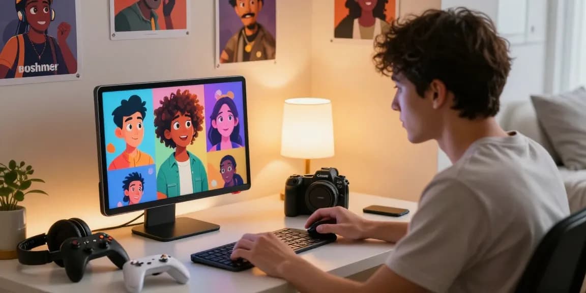 Engaging in character chats with crushon ai on a tablet in a cozy bedroom setting.