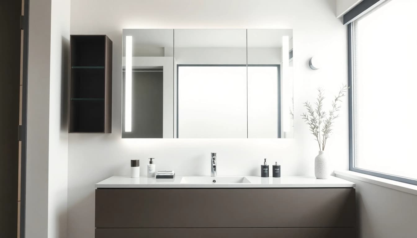 Enhance your space with an elegant led bathroom mirror Cabinet featuring stylish design.