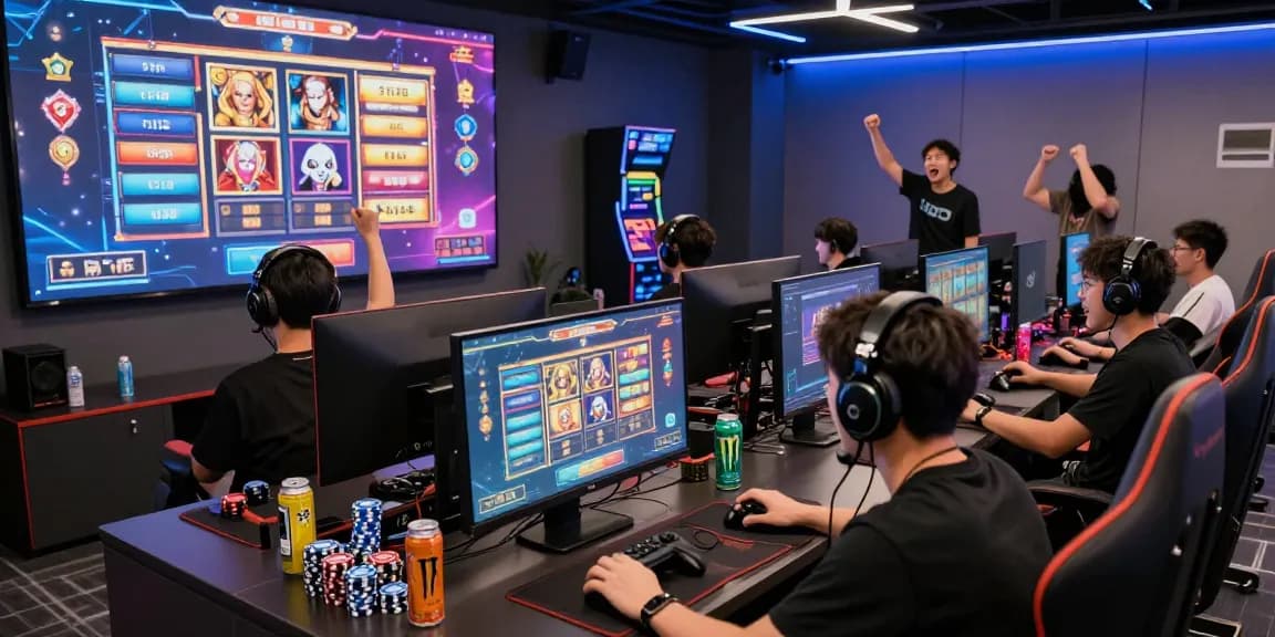 Engaging online gaming session at raja328 situs with players enjoying slot games.