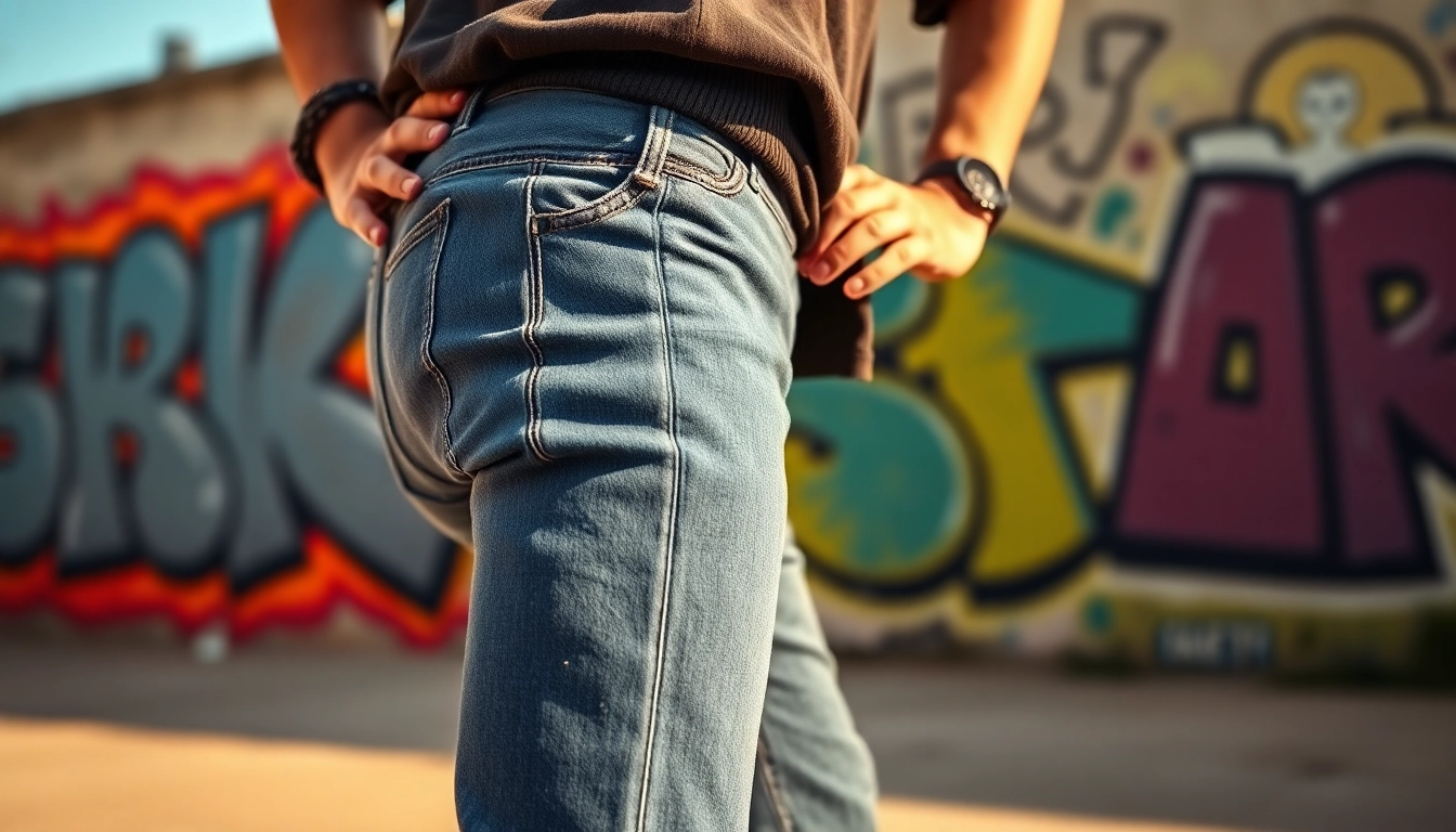 Showcase of jeans under 200 to highlight style and affordability in an urban setting.
