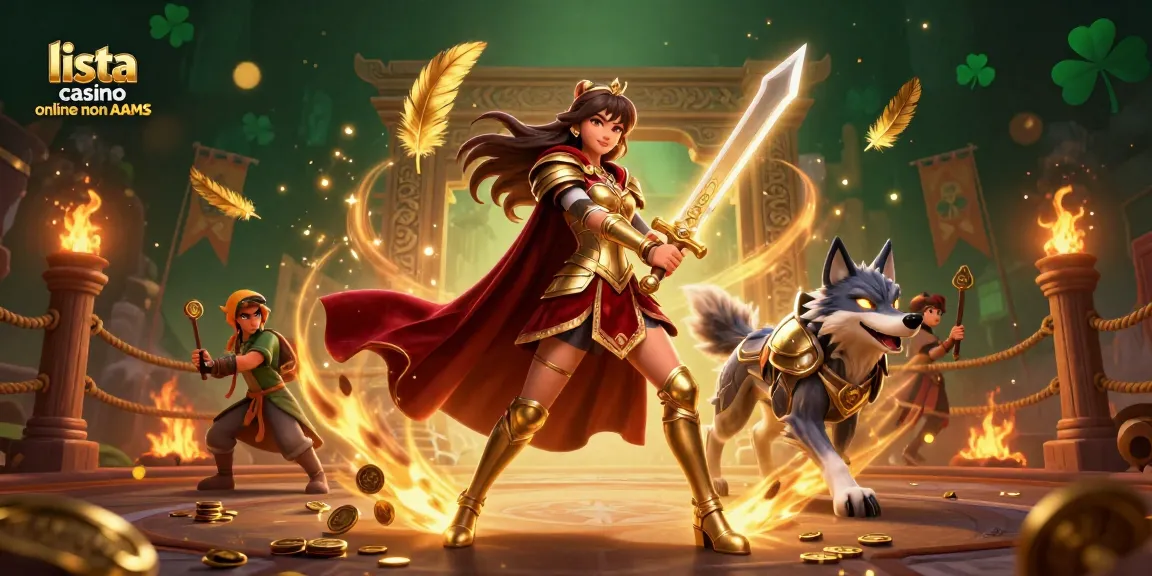 Interagisci con lista casino online non AAMS attraverso un'illustrazione 3D vibrante che mostra personaggi dinamici ed elementi del casinò.