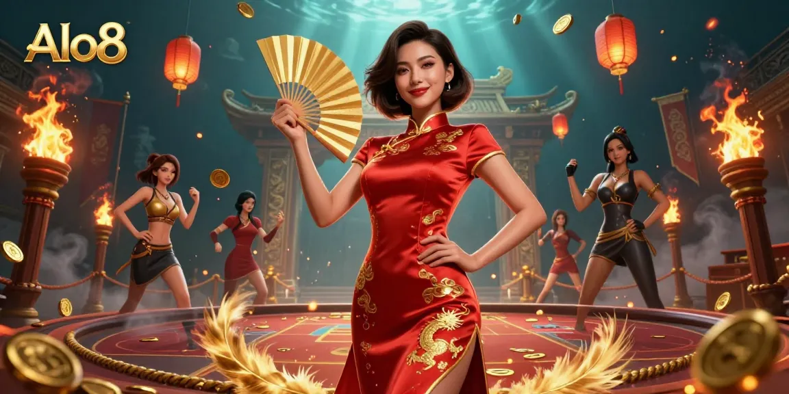 Experience the thrill of Alo8 gaming with vibrant characters and dynamic casino elements.