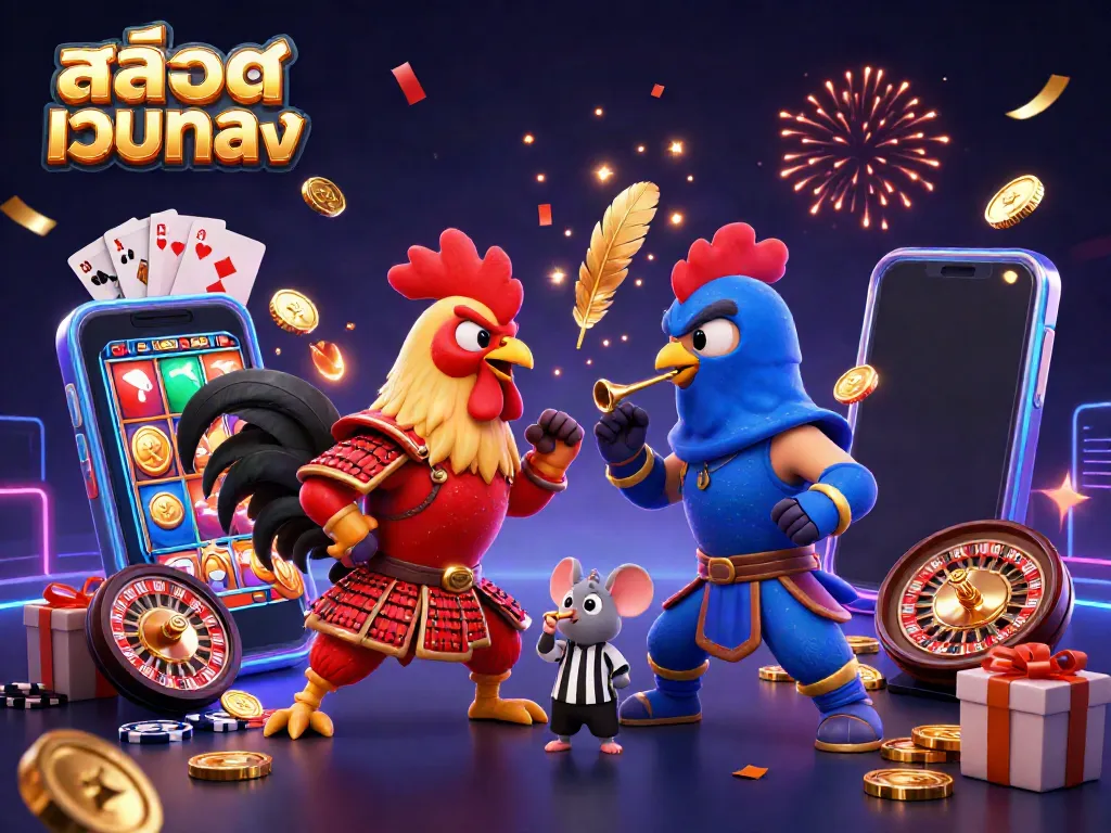 Experience the excitement of สล็อตเว็บตรง with duel-ready roosters and dynamic casino themes.