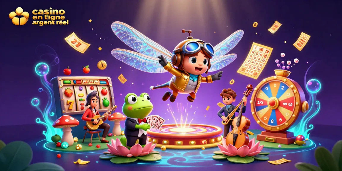 Plongez dans l'univers palpitant du casino en ligne argent réel avec des croupiers, des machines à sous et des jeux colorés.