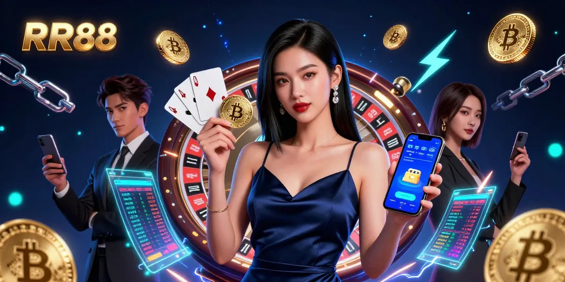 Experience the thrill of RR88 with this vibrant 3D illustration showcasing a sophisticated casino scene.