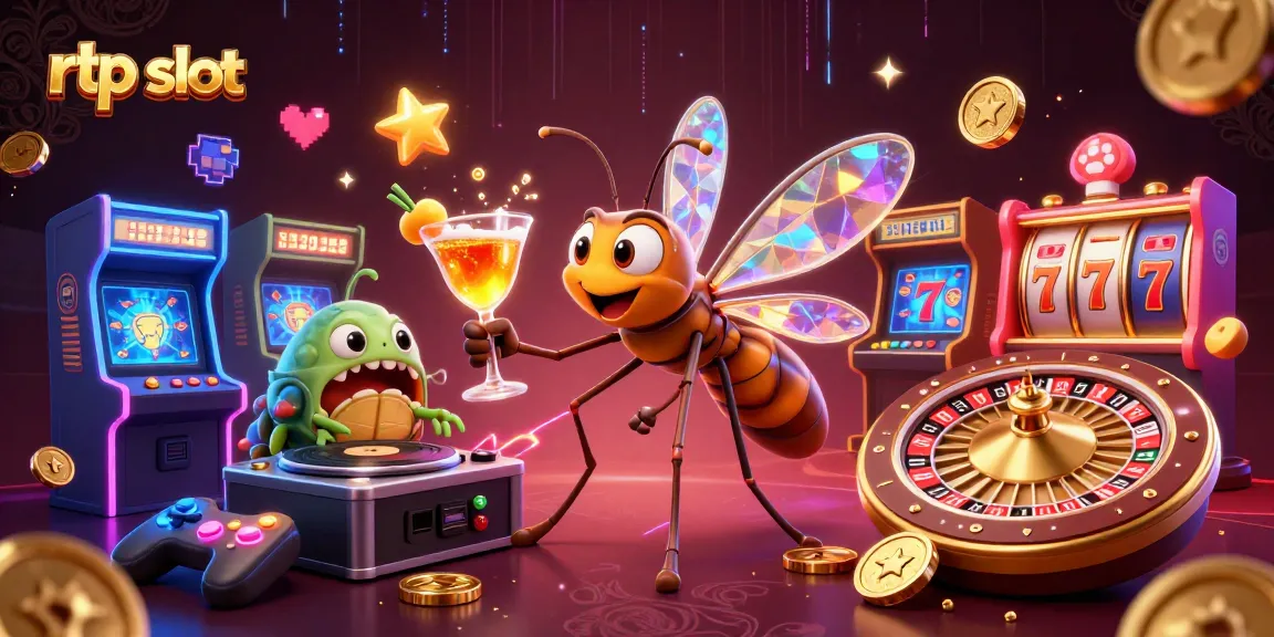 Engage with rtp slot excitement featuring a vibrant 3D scene of a casino mascot and lively gaming elements.