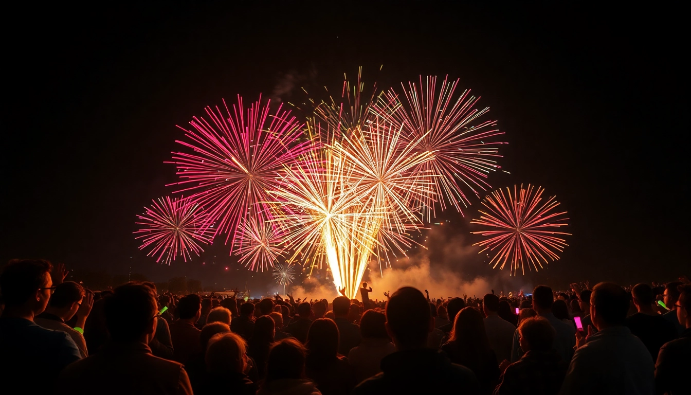 Experience the excitement of cheap fireworks near me lighting up the night sky during a vibrant local celebration.