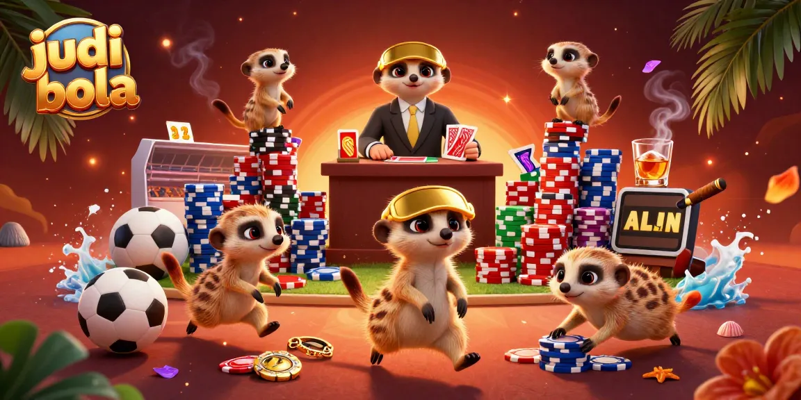 Engage in judi bola betting strategies as meerkats operate an elaborate casino scene.