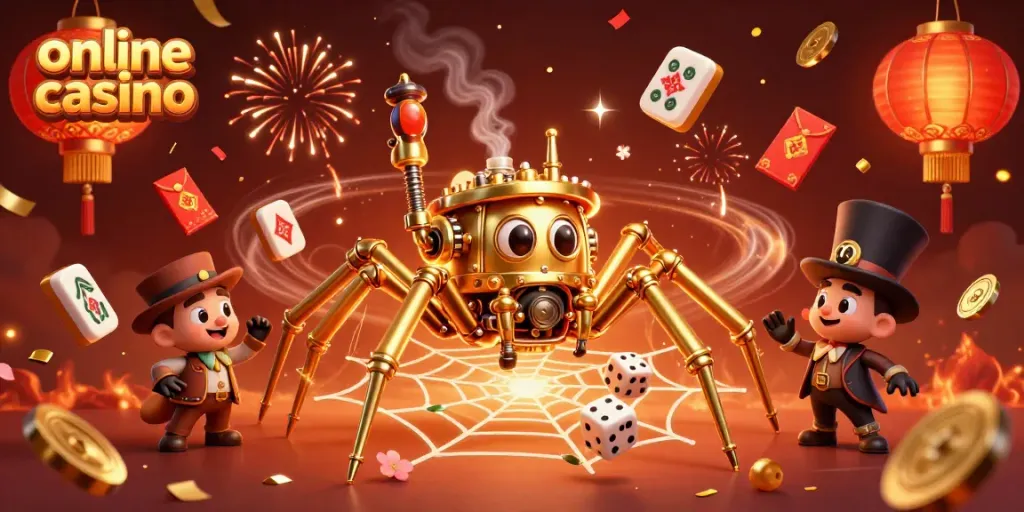 Experience the excitement of online casino gaming with whimsical 3D characters and vibrant elements.