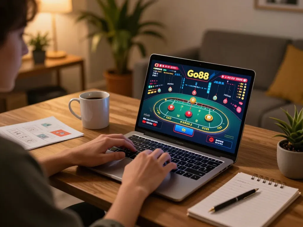 Tham gia trò chơi casino trực tuyến Go88 từ nhà, thể hiện không khí chơi game sôi động