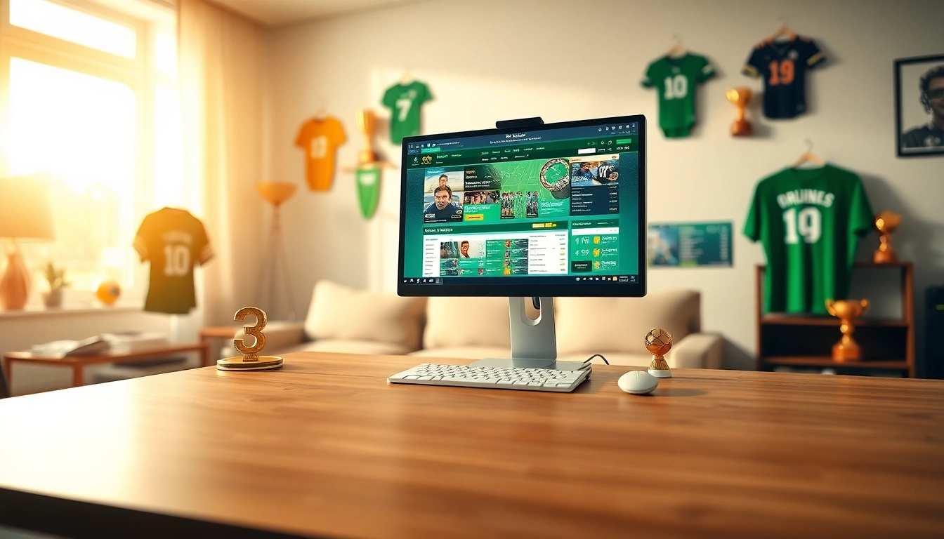 Engaging view of sportsbooks in Oklahoma setup with dynamic sports decor and bright ambiance.