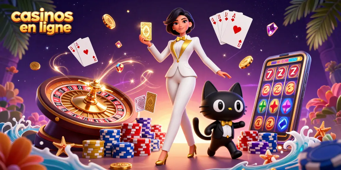 Découvrez des casinos en ligne de premier ordre avec une illustration 3D vibrante montrant l'action de mélange de cartes et les éléments du casino.