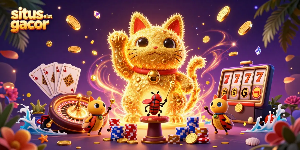 Experience the excitement of situs slot gacor with this vibrant 3D illustration showcasing engaging casino elements.