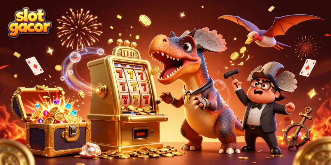 Catch jackpot coins in this vibrant slot gacor scene with dynamic characters and rich details.