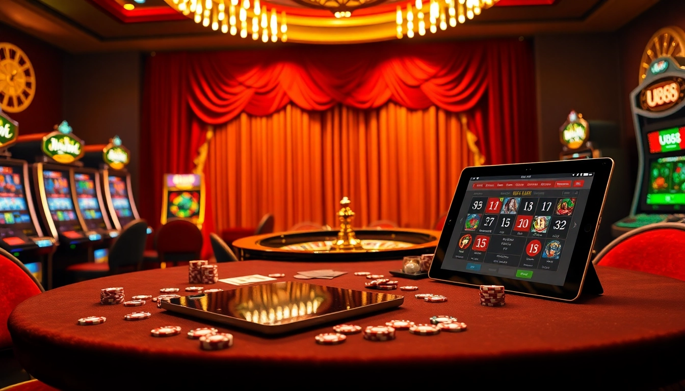 U88 players immersed in a luxurious casino experience with vibrant tables and thrilling gameplay.