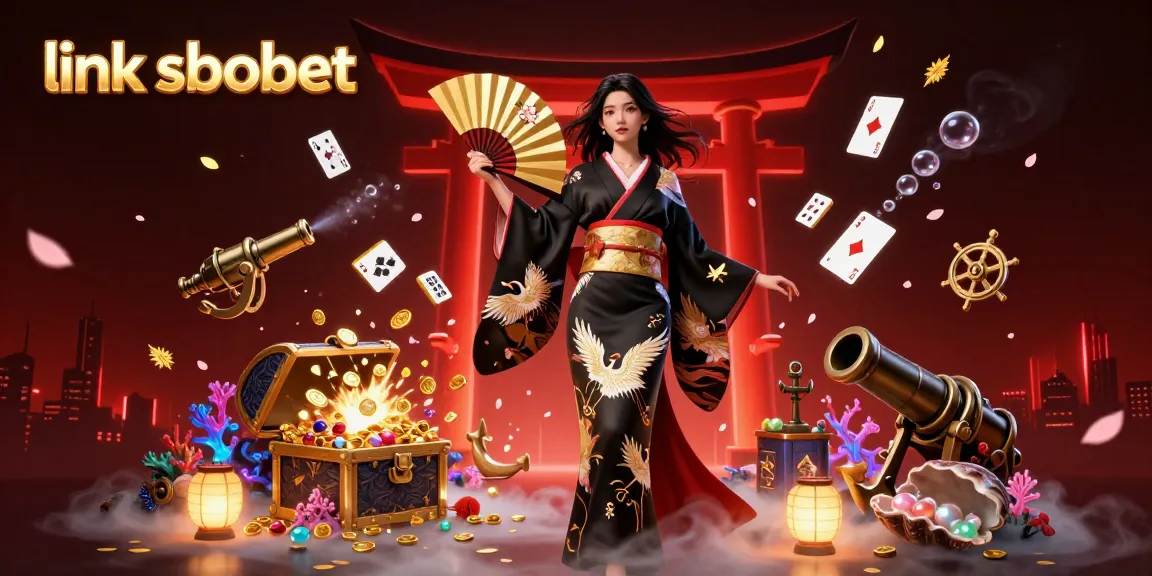 Engage with link sbobet through an immersive 3D illustration of a traditional Asian-themed casino scene, featuring dynamic gameplay elements.