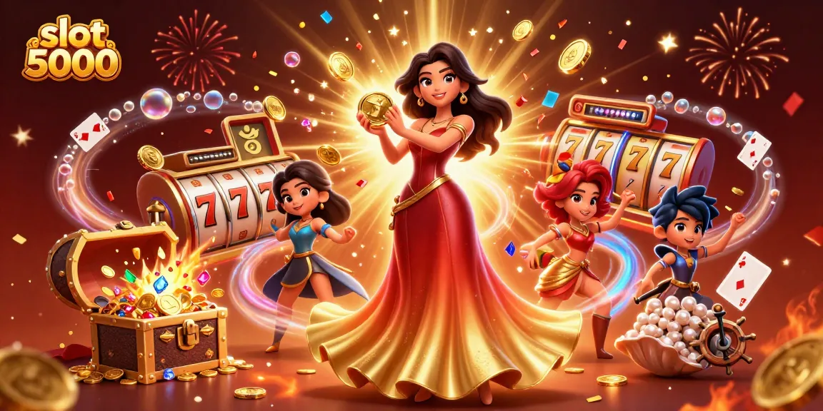 Experience the thrill of slot 5000 with our stunning 3D casino illustration showcasing vibrant gaming elements.