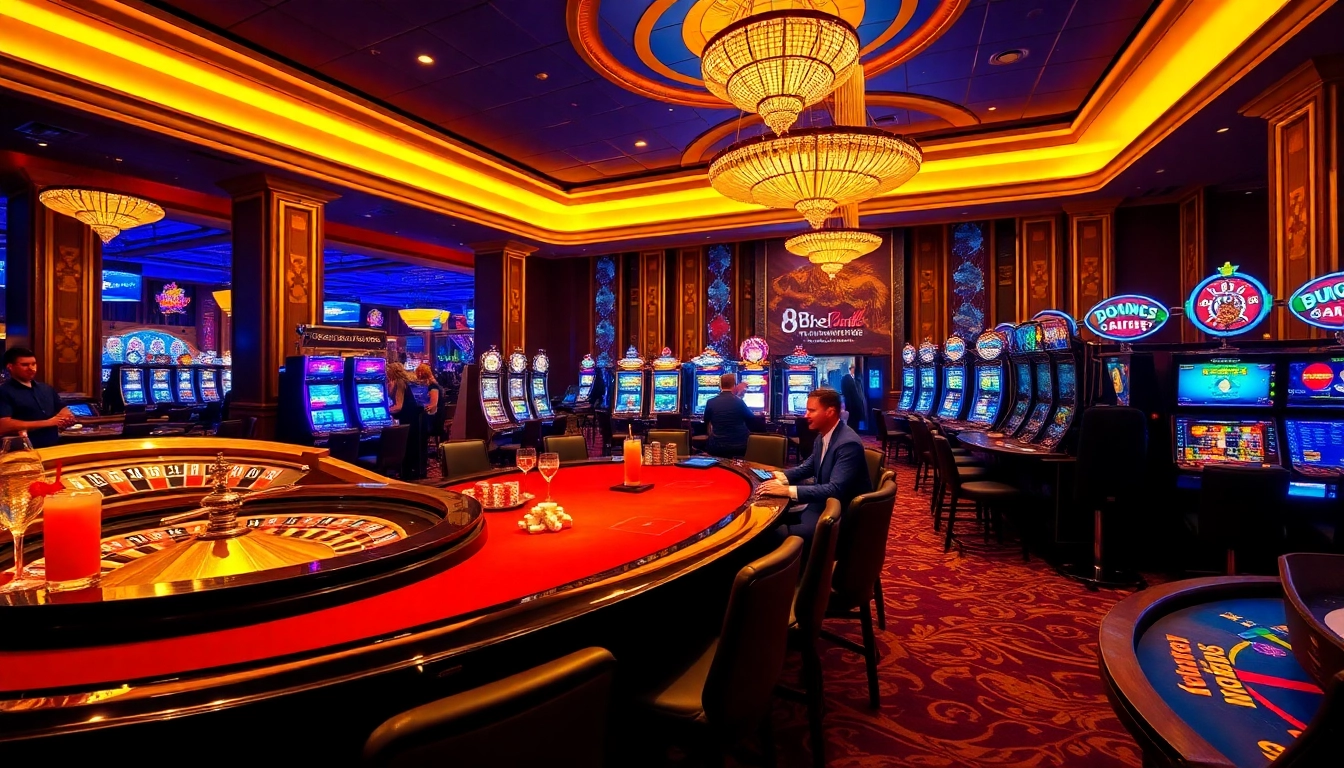 Experience the thrilling atmosphere of casino gaming at https://8kbetal.com/, with poker, roulette, and vibrant slot machines.