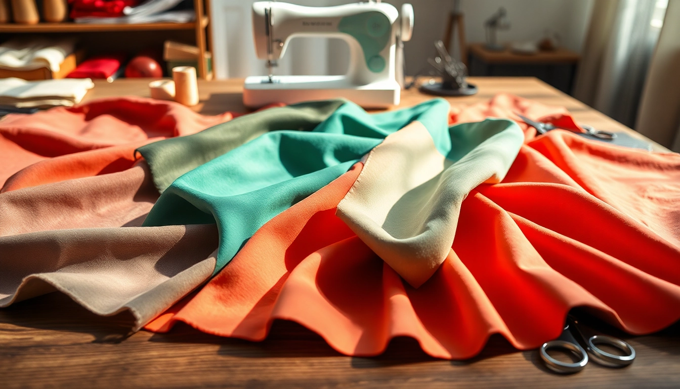 Stof voor gordijnen in verschillende kleuren en texturen op een tafel.