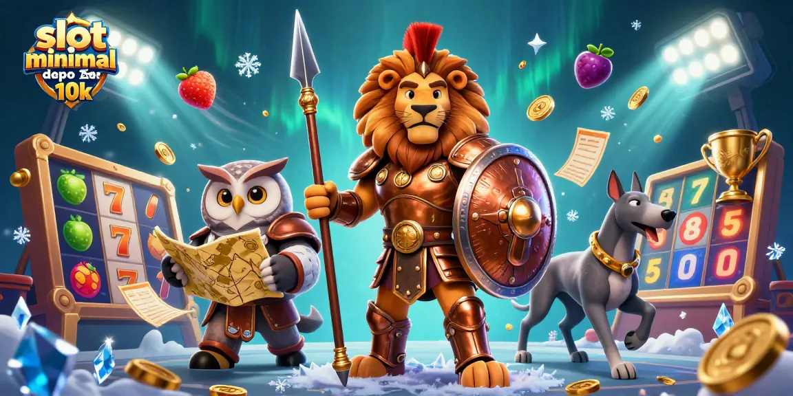 Putaran slot minimal depo 10k dengan karakter kartun menarik dan elemen permainan yang dinamis.