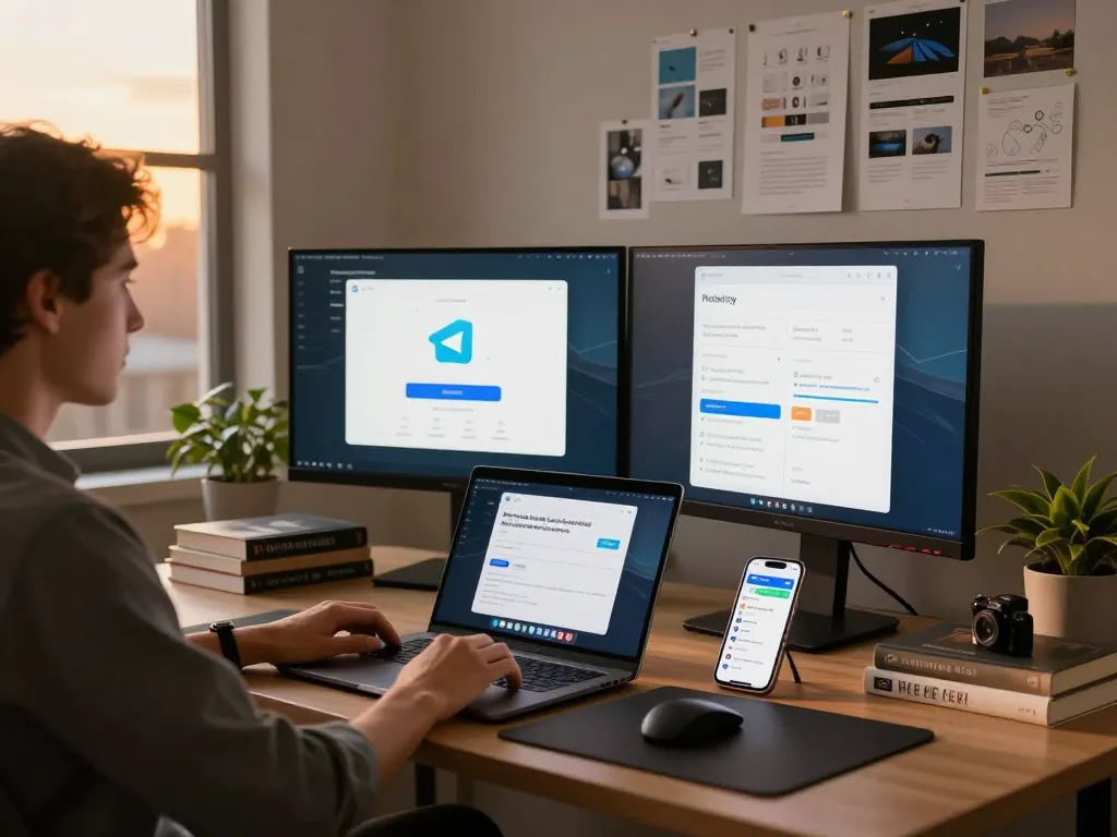 Enhance your telegram 下载 experience with optimized settings in a modern workspace.