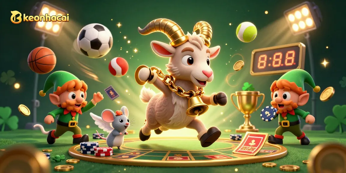 Experience the thrill of keonhacai sports betting with dynamic characters and vibrant elements.
