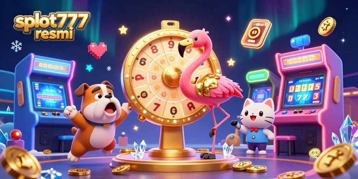 Play exciting games at slot777 resmi, featuring colorful slot reels and dynamic characters.
