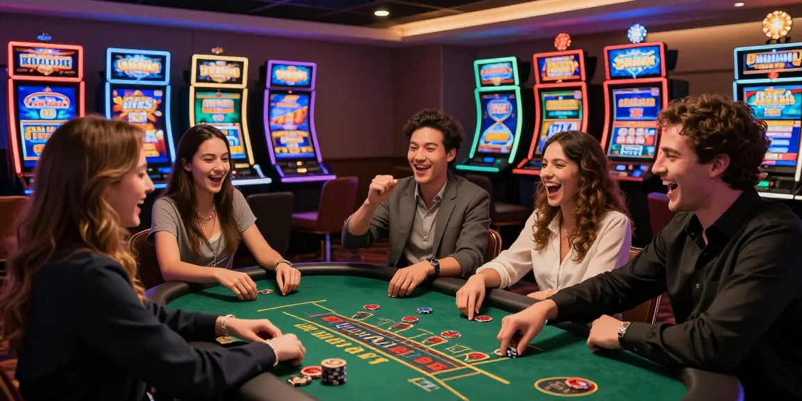 Engaged friends enjoying blackjack and vibrant games at credit card casinos https://mvc.org.uk, showcasing a lively atmosphere.