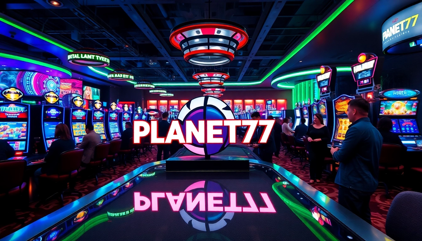 Rasakan kegembiraan permainan kasino dengan PLANET77 di pusatnya, dikelilingi suasana menarik.
