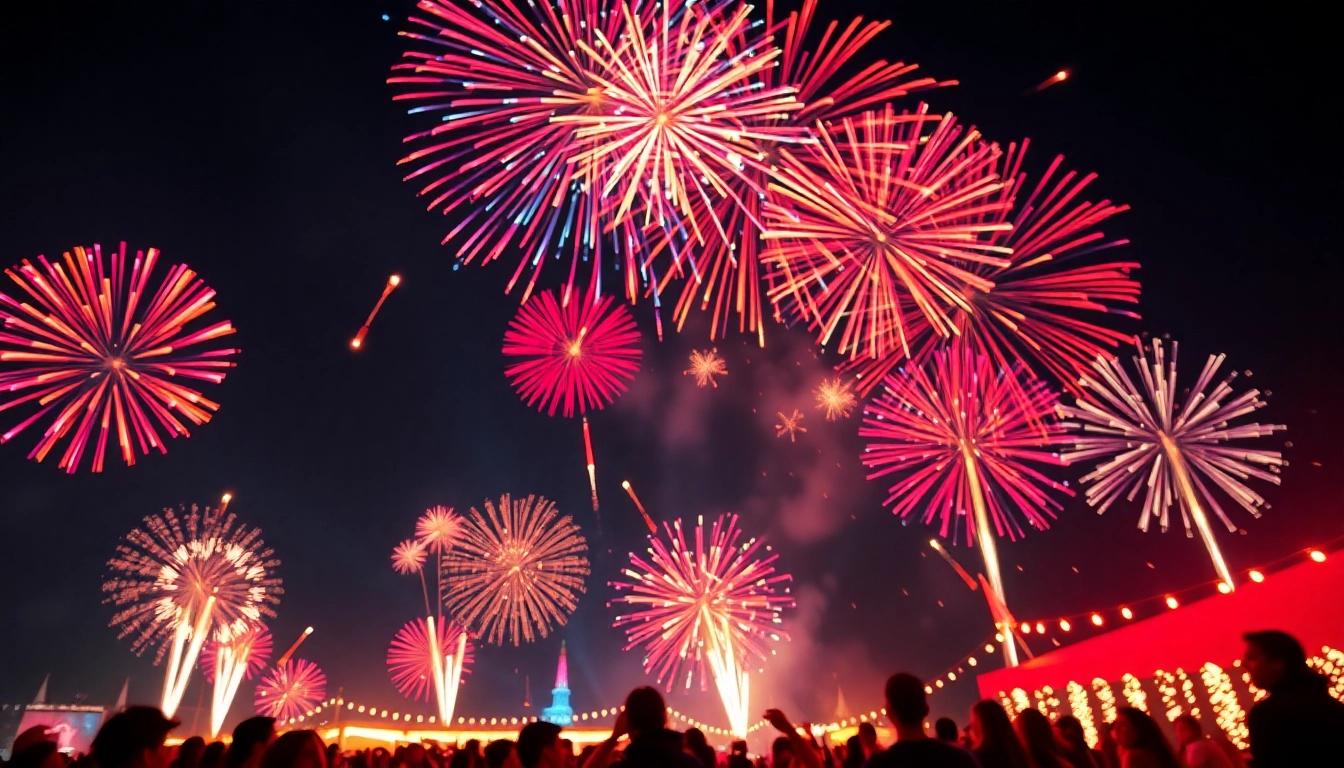 Enjoy watching cheap fireworks near me lighting up the night sky in a vibrant celebration.