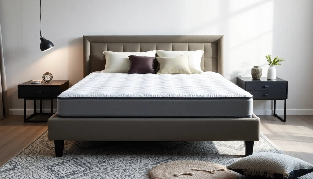 Materasso matrimoniale memory di alta qualità presentato su un letto elegante, ideale per un sonno rigenerante.