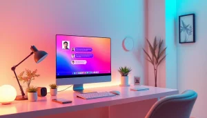 Engaging AI sexting chat interface in a modern digital workspace