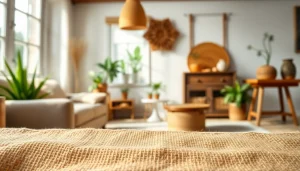 Laat zien hoe jute veelzijdig is in decor, benadruk de textuur en natuurlijke elementen.