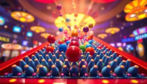 Rasakan keseruan plink slot dengan bola berwarna-warni yang jatuh di papan kasino
