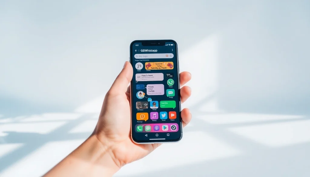 GBWhatsApp customization options displayed on a smartphone screen.