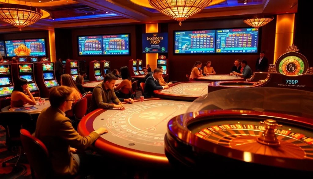 Exciting casino experience at 789P with vibrant slot machines and engaging poker tables.