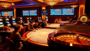 Exciting casino experience at 789P with vibrant slot machines and engaging poker tables.